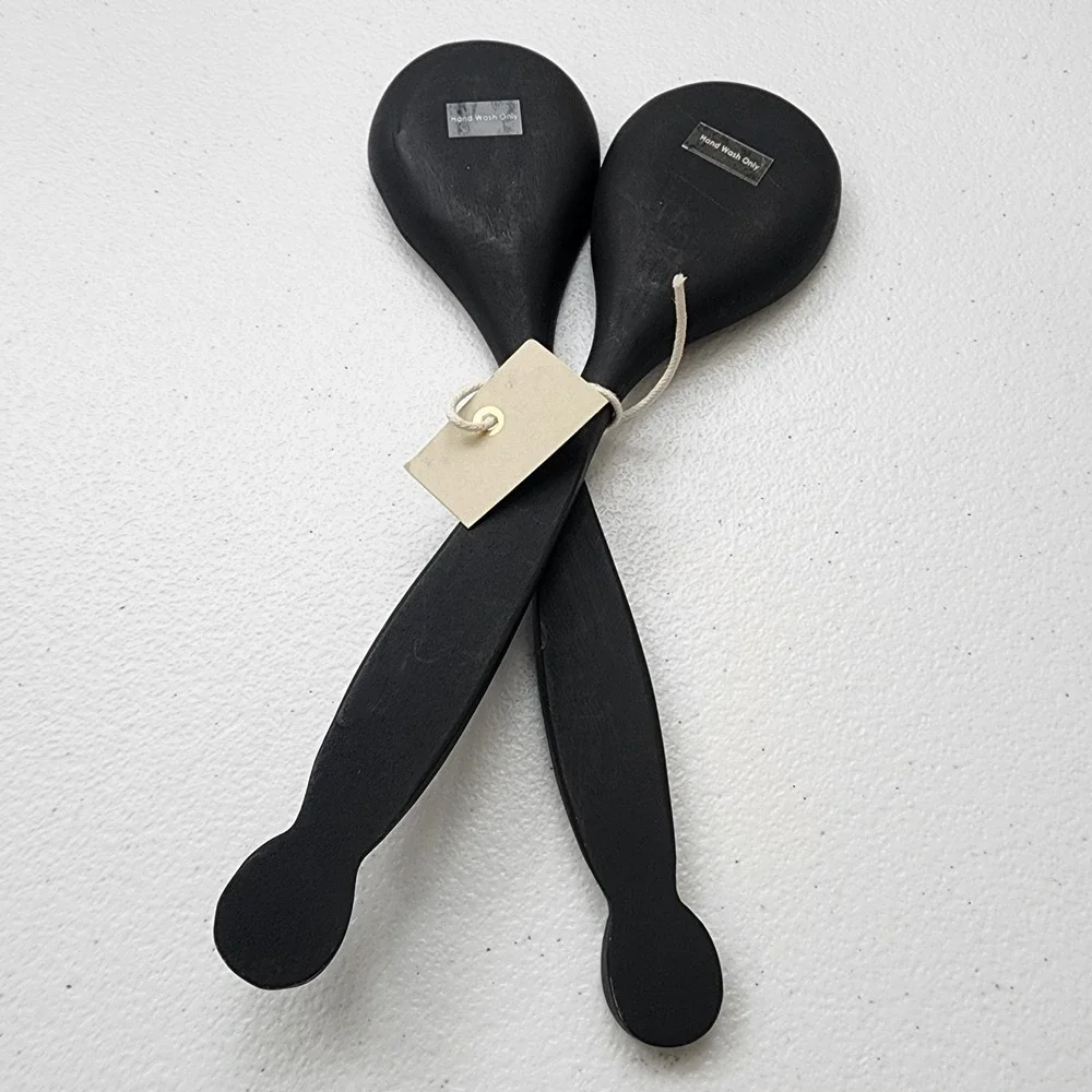 Black Primitive Wood Spoons